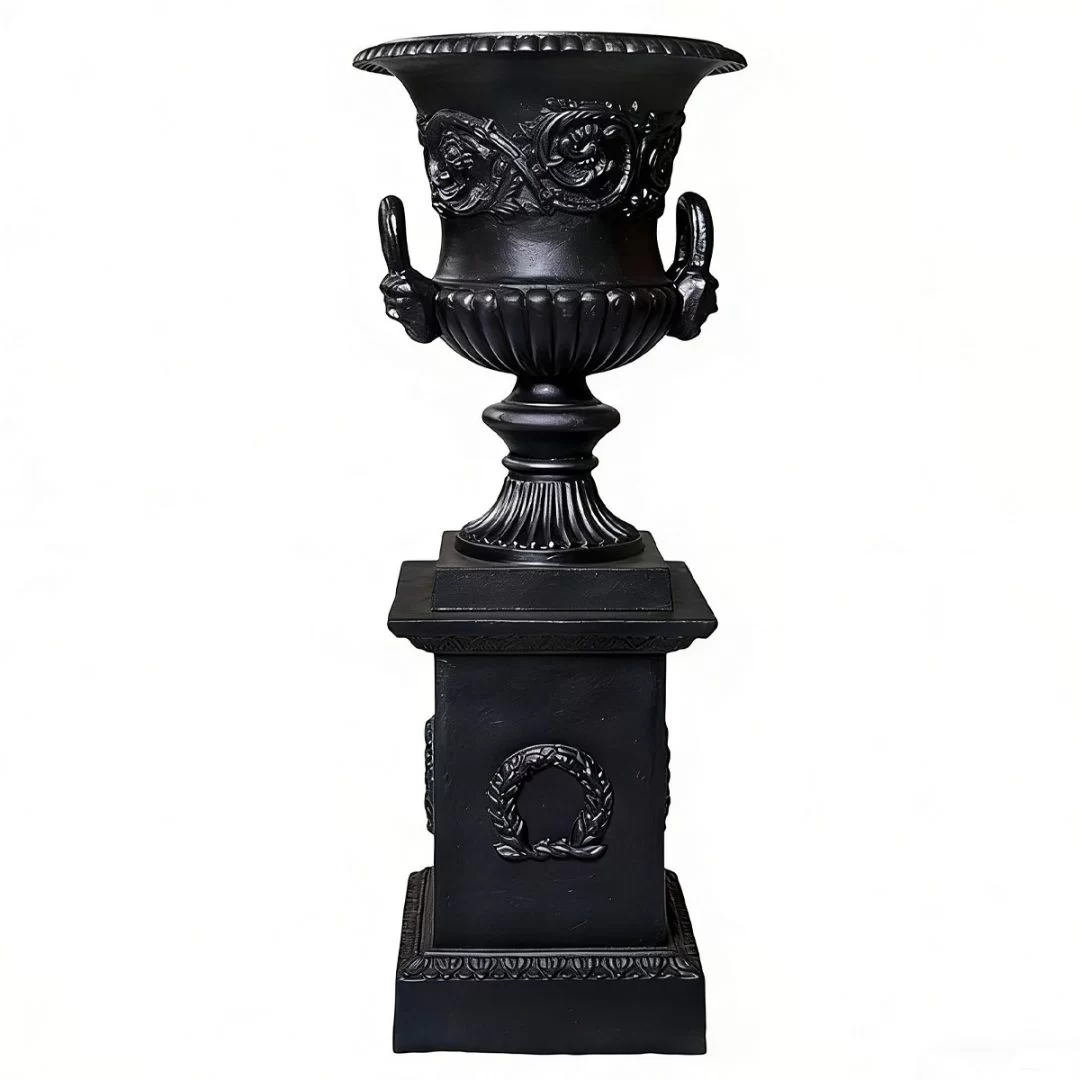Elevate Your Outdoor Space with the HS-P003 Cast Iron Decorative Planter, Cast Iron Planter, European-style Decorative Planter, Outdoor Weather-resistant Planter