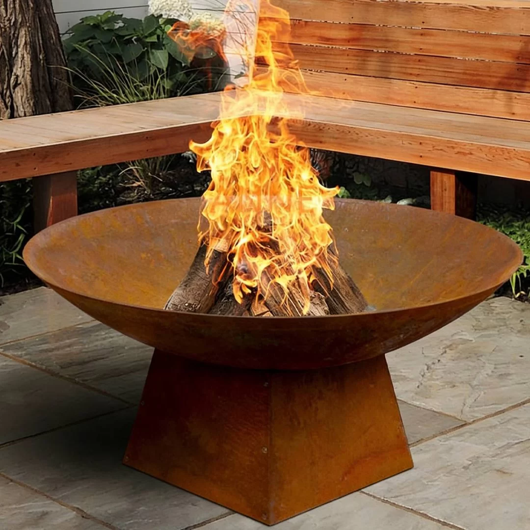 HS-F001 Vintage Cast Iron Outdoor Fire Pit: Rustic Durability for Any Space, cast iron fire pit, outdoor fire pit, vintage fire pit