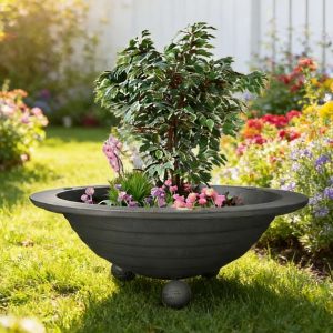 Classic Cast Iron Bowl Planter HS-P006: Timeless Style for Gardens