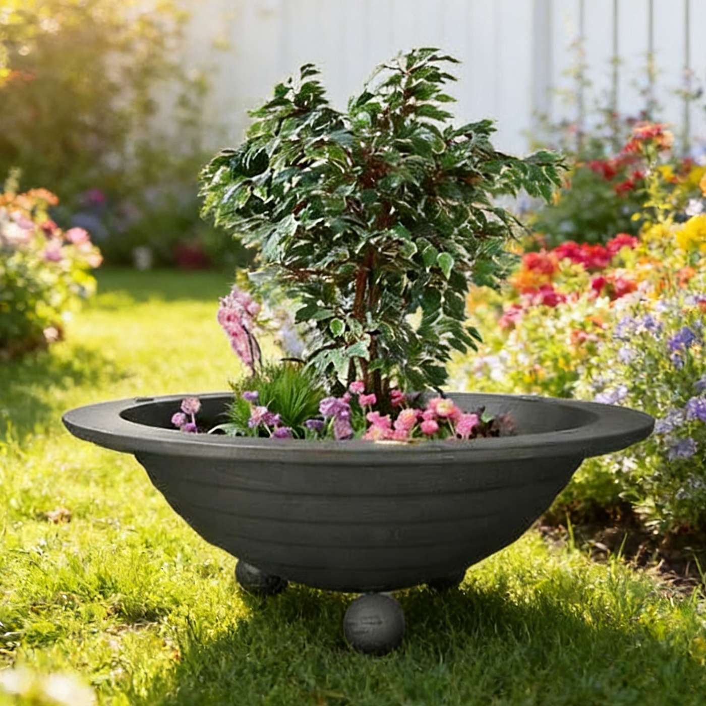 Classic Cast Iron Bowl Planter HS-P006: Timeless Style for Gardens