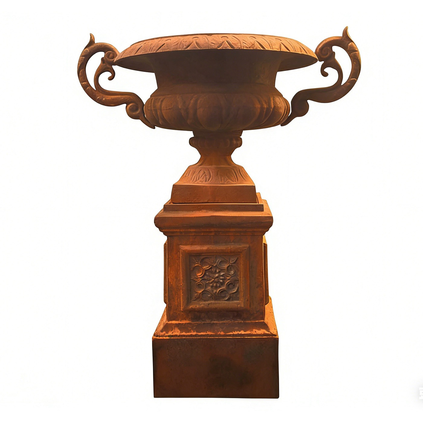 European Classical Cast Iron Planter HS-P007 with Pedestal, Victorian cast iron urn planter