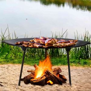 Minimalist 2-in-1 Cast Iron Fire Pit Table HS-F014: Style Meets Function