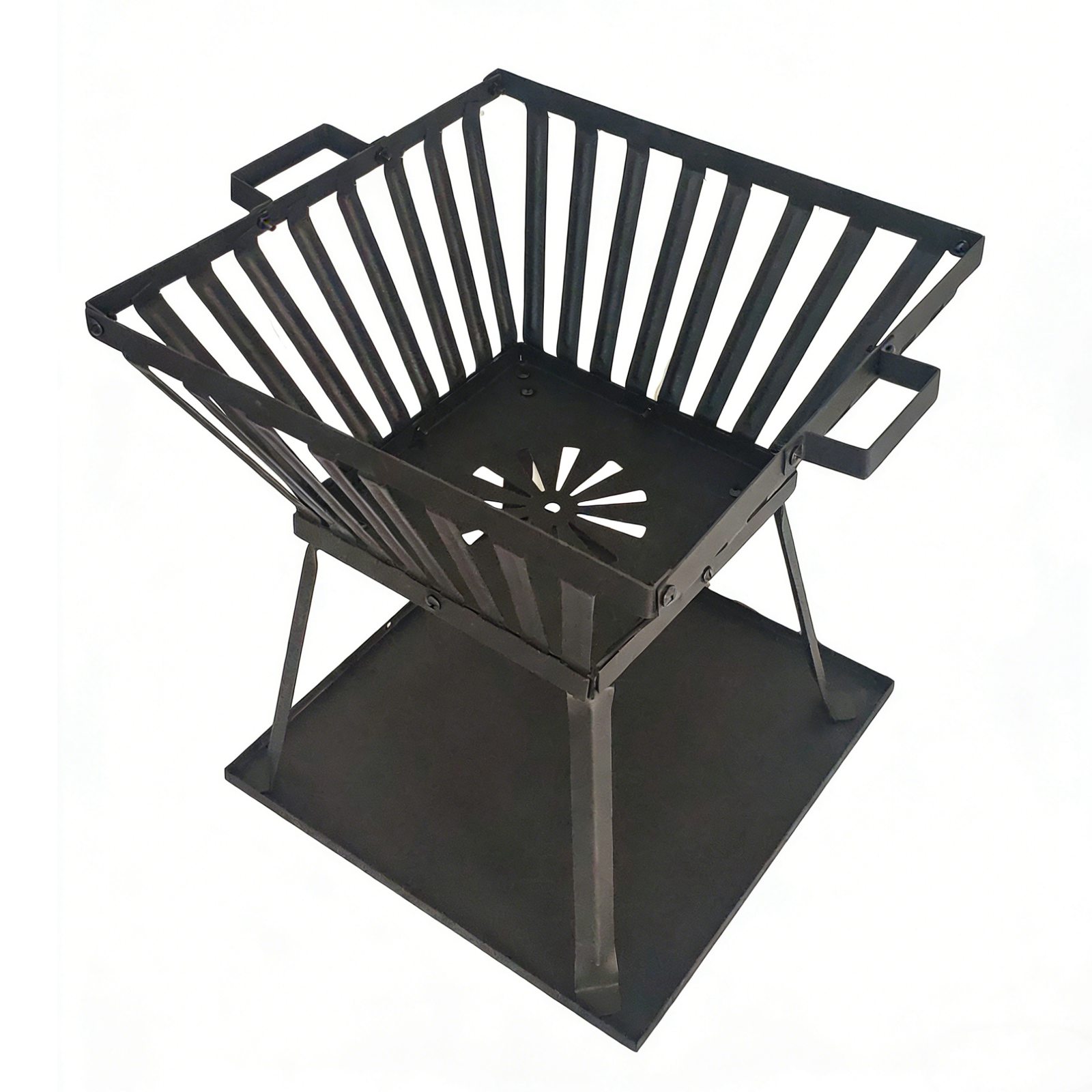 Minimalist Outdoor Fire Pit | Black Steel Patio Heater HS-F006, Steel Fire Pit, Outdoor Fire Bowl, Patio Heater