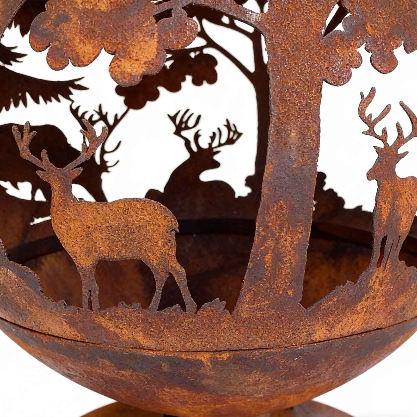 Rustic Fire Pit HS-F011 for Garden Coziness, rustic fire pit, outdoor heating decor, spherical garden heater