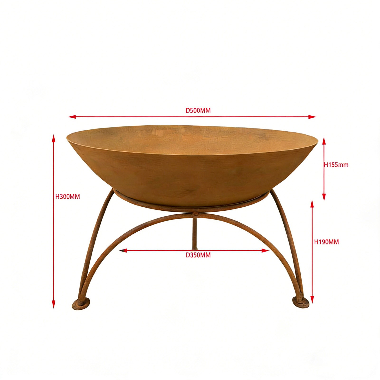 Rustic Steel Fire Bow HS-F010 : Cozy Warmth for Your Outdoor Space