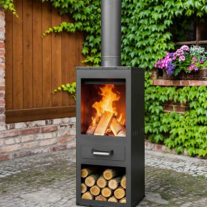 Sleek Steel Wood Burning Stove HS-F012 : Warmth Meets Style