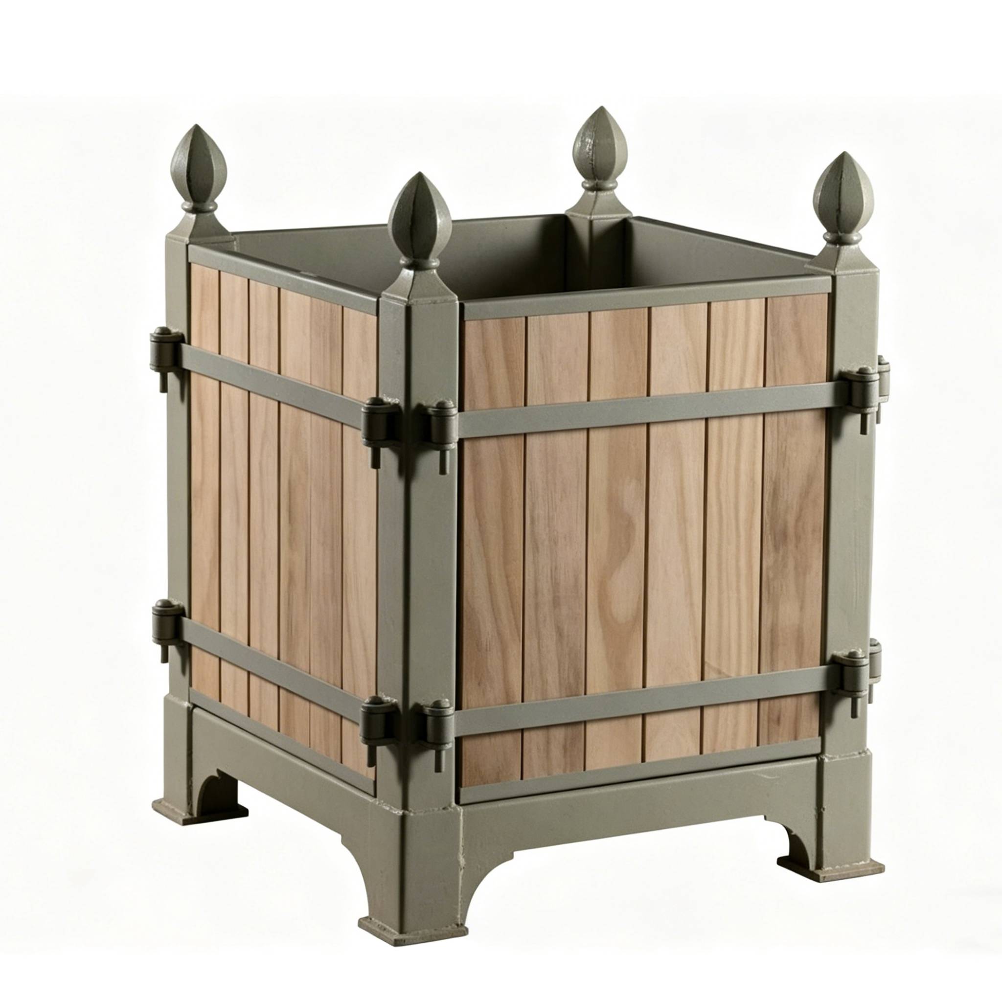 HS-P012 Versailles Oak Cast Iron Planter, Versailles inspired cast iron planter, oak garden planter box, 