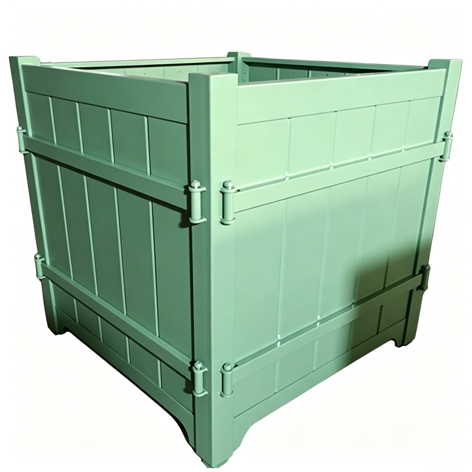 HS-P013 Mint Sage Square Planter | Versailles Style, Versailles planter, all-metal garden box, mint sage finish