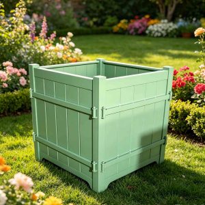HS-P013 Mint Sage Square Planter | Versailles Style
