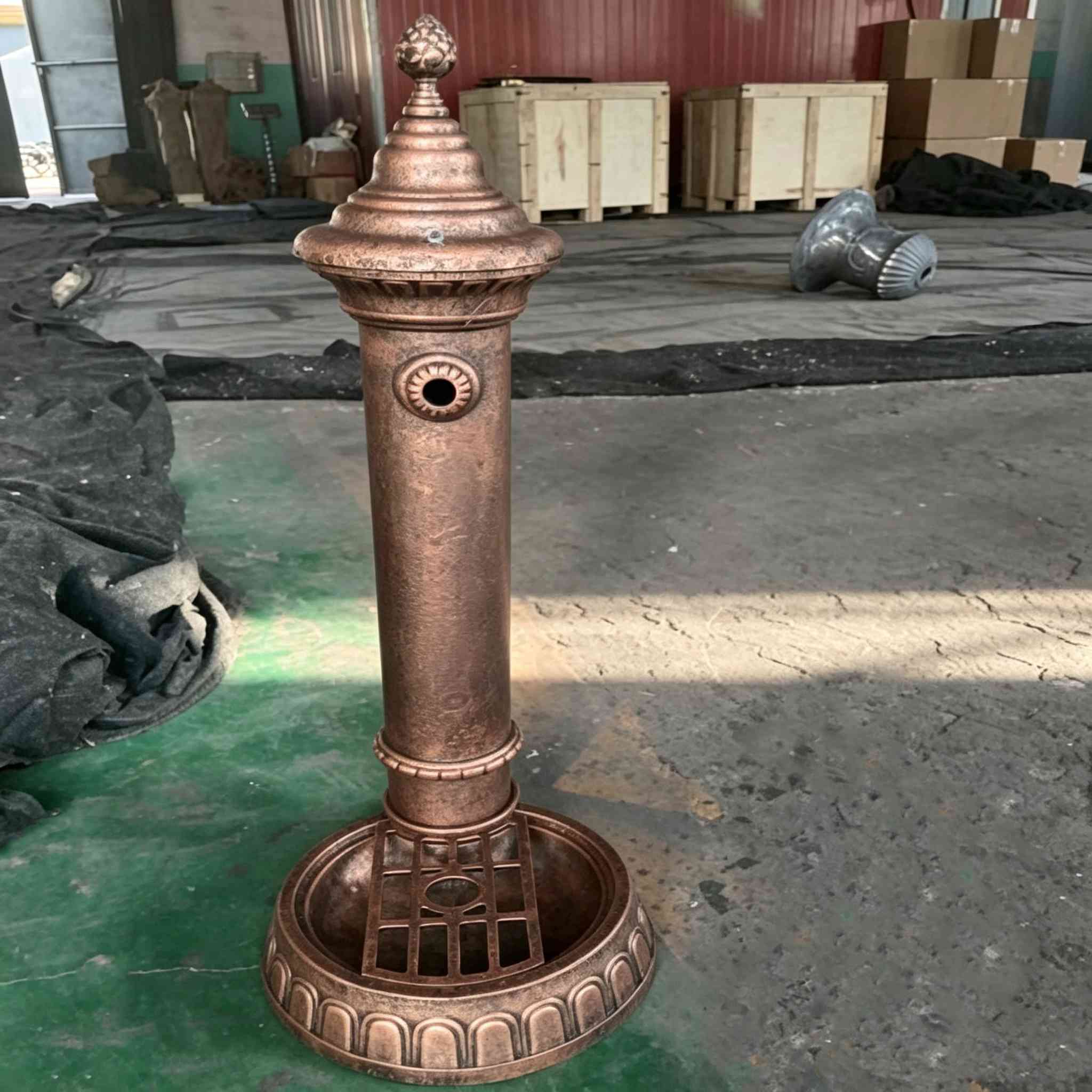 Cast Iron Wall Fountain: Durable Dark Green Garden Fountain HS-W004, Cast Iron Wall Fountain