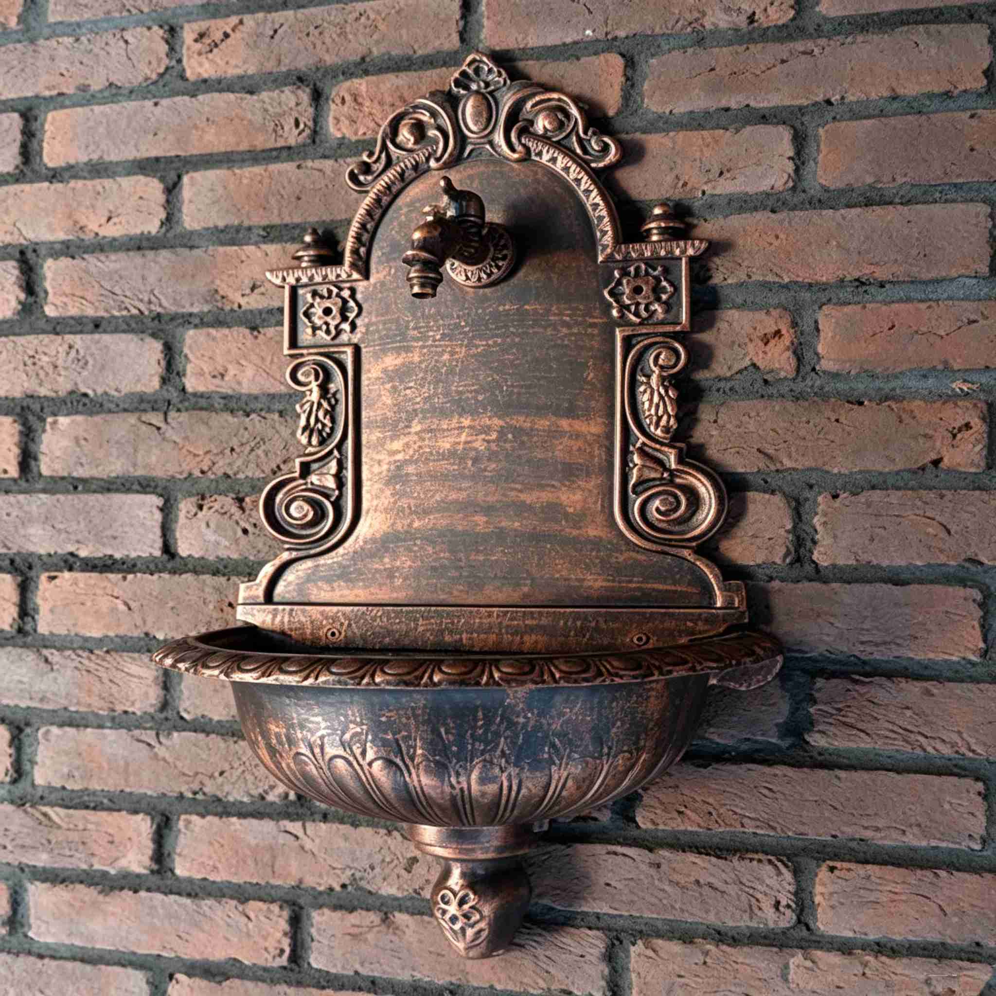 Cast Iron Wall Water Fountain: Vintage Garden Charm Hs W001