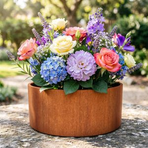 Modern Corten Steel Cylindrical Planter HS-P021