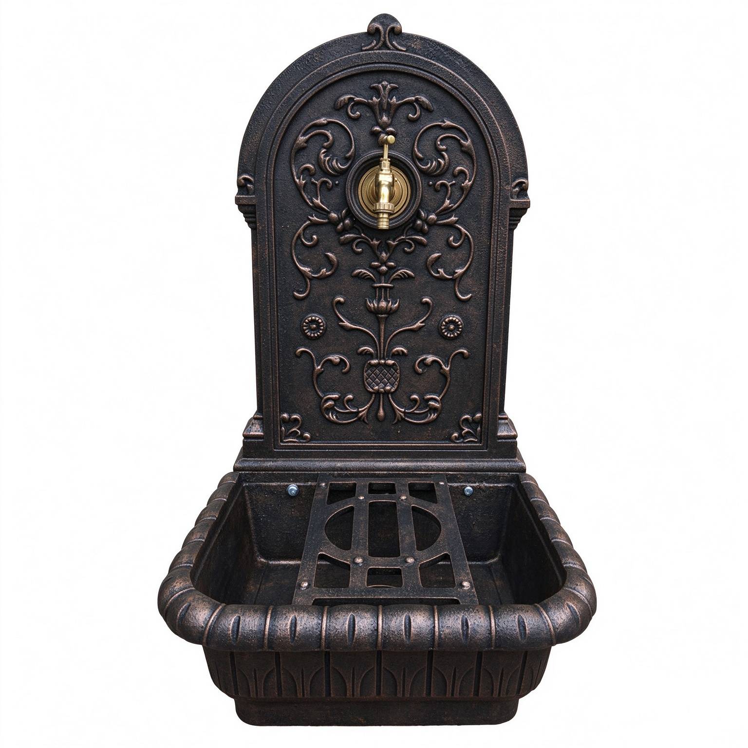 Cast Iron Landscape Wall Fountain HS-W009, cast iron landscape wall fountain