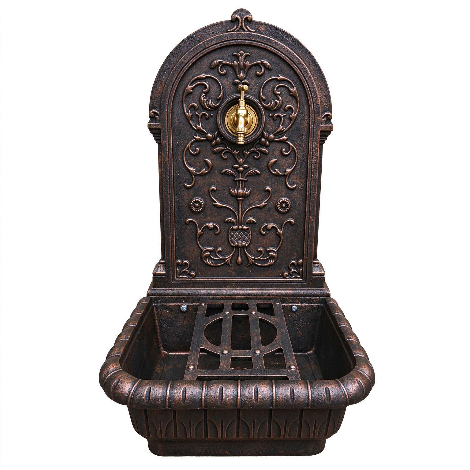 Cast Iron Landscape Wall Fountain HS-W009, cast iron landscape wall fountain